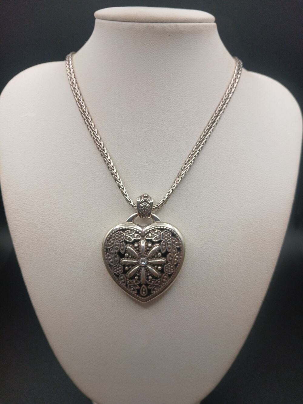 Brighton Floral Heart Locket Necklace New With Tags Style J44722